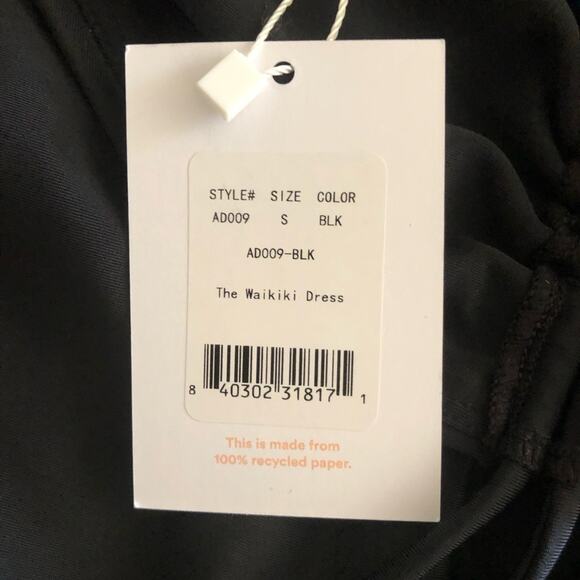 Andie NWT Waikiki Coverup Ruched Gathering Halter Bandeau Dress Black Small - Picture 11 of 13